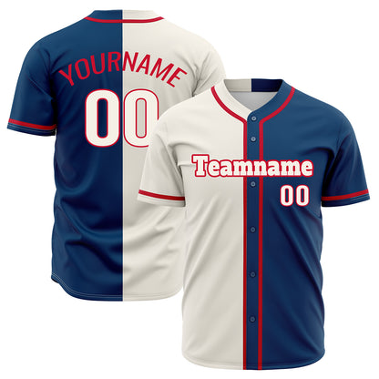 Custom Dark Blue Off White Hip Hop Baseball Jersey Stitched Printed - Personalized Name Number Shirts #BB-0919-0049
