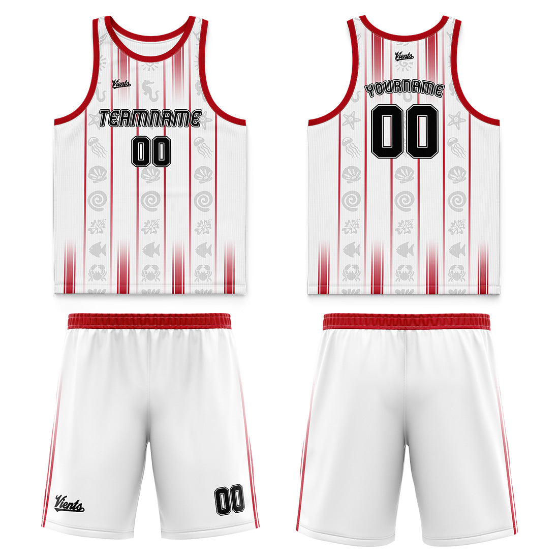 Custom Red Cream Color Wide Shoulder Basketball Jersey, Breathable Mesh Team Uniform for Adult & Yout