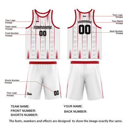 Custom Red Cream Color Wide Shoulder Basketball Jersey, Breathable Mesh Team Uniform for Adult & Yout