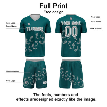 Custom Dark Green Soccer Uniform Jersey Kids Adults Personalized Set Jersey Shirt