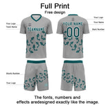 Custom Grey Soccer Uniform Jersey Kids Adults Personalized Set Jersey Shirt