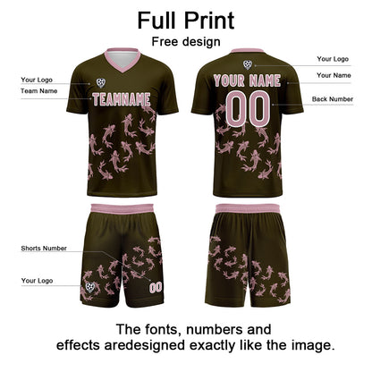 Custom Olive Green Soccer Uniform Jersey Kids Adults Personalized Set Jersey Shirt
