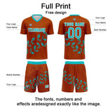 Custom Orange Soccer Uniform Jersey Kids Adults Personalized Set Jersey Shirt