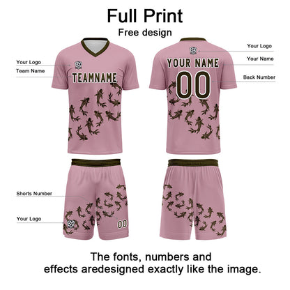 Custom Pink Soccer Uniform Jersey Kids Adults Personalized Set Jersey Shirt