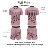 Custom Pink Soccer Uniform Jersey Kids Adults Personalized Set Jersey Shirt