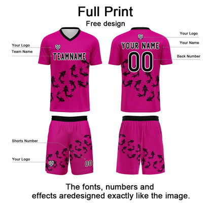 Custom Rose Purple Soccer Uniform Jersey Kids Adults Personalized Set Jersey Shirt