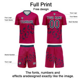 Custom Rose Red Soccer Uniform Jersey Kids Adults Personalized Set Jersey Shirt