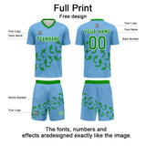 Custom Sky Blue Soccer Uniform Jersey Kids Adults Personalized Set Jersey Shirt