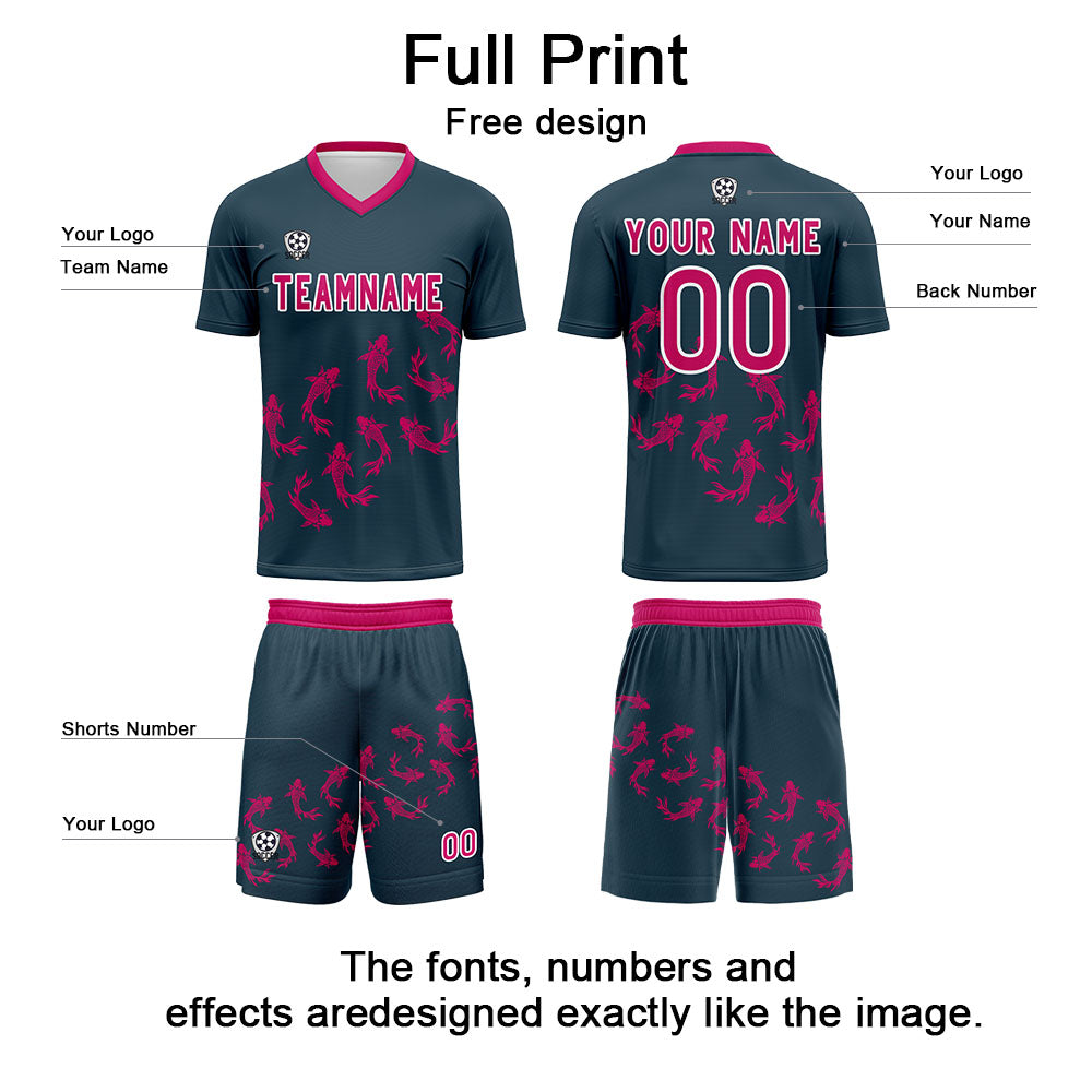 Custom Universal Blue Soccer Uniform Jersey Kids Adults Personalized Set Jersey Shirt