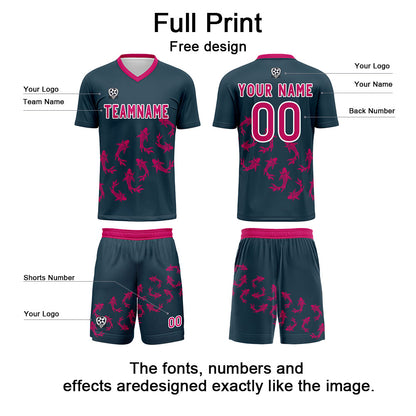 Custom Universal Blue Soccer Uniform Jersey Kids Adults Personalized Set Jersey Shirt