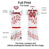 Custom White Soccer Uniform Jersey Kids Adults Personalized Set Jersey Shirt