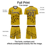 Custom Yellow Soccer Uniform Jersey Kids Adults Personalized Set Jersey Shirt