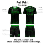Custom Black Green Soccer Uniform Jersey Kids Adults Personalized Set Jersey Shirt