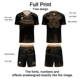 Custom Black Light Brown Soccer Uniform Jersey Kids Adults Personalized Set Jersey Shirt