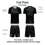 Custom Black Light Green Soccer Uniform Jersey Kids Adults Personalized Set Jersey Shirt