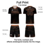 Custom Black Orange Soccer Uniform Jersey Kids Adults Personalized Set Jersey Shirt