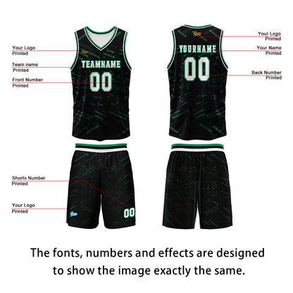 Custom Black Dark Green Basketball Jersey Uniform Suit Printed Your Logo Name Number
