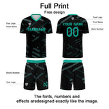 Custom Black Dark Green Soccer Uniform Jersey Kids Adults Personalized Set Jersey Shirt