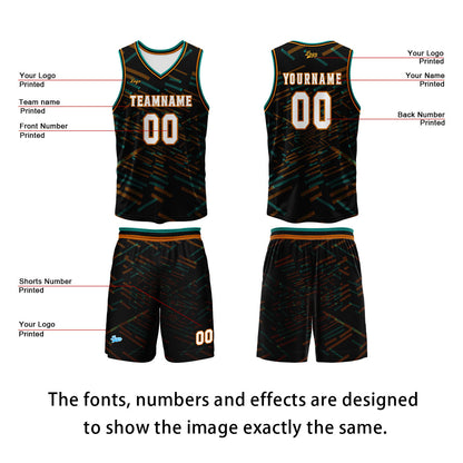 Custom Black Orange Basketball Jersey Uniform Suit Printed Your Logo Name Number