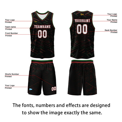 Custom Black Orange Red Basketball Jersey Uniform Suit Printed Your Logo Name Number