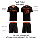 Custom Black Orange Red Soccer Uniform Jersey Kids Adults Personalized Set Jersey Shirt