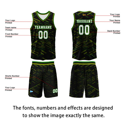 Custom Black Yellow Green Basketball Jersey Uniform Suit Printed Your Logo Name Number