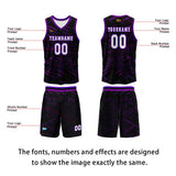Custom Black Purple Basketball Jersey Uniform Suit Printed Your Logo Name Number