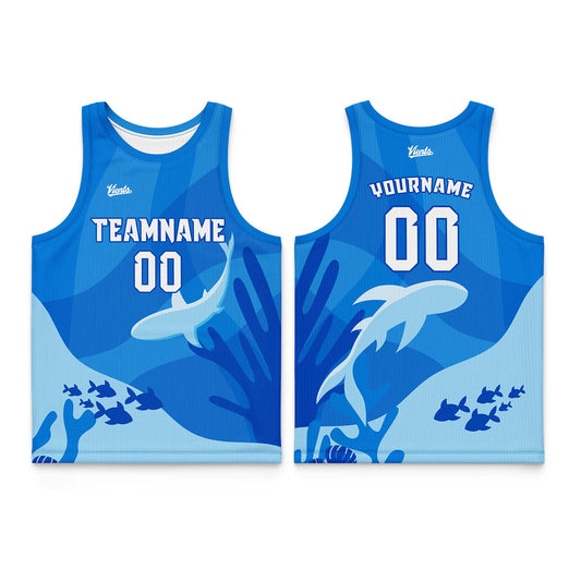 Custom Blue Thin Strap Basketball Jersey - Breathable Mesh Training Uniform for Adults & Youth