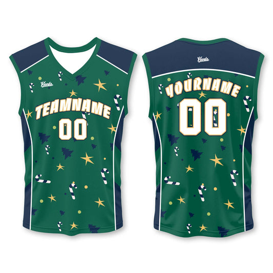 Custom Navy Blue Green Wide Shoulder Basketball Jersey - Breathable Mesh Team Uniform for Adult & Yout