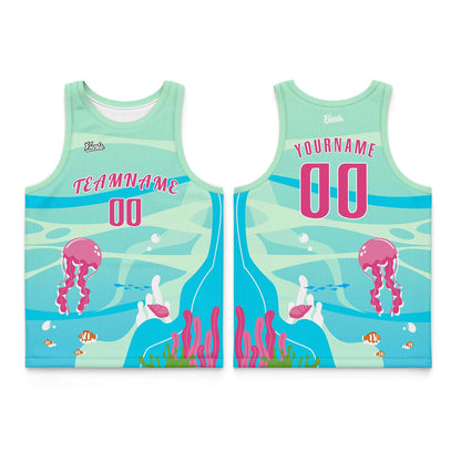 Custom Light Blue Black Wide Shoulder Basketball Jersey, Breathable Mesh Team Uniform for Adult & Yout