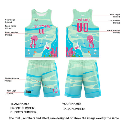 Custom Light Blue Black Wide Shoulder Basketball Jersey, Breathable Mesh Team Uniform for Adult & Yout