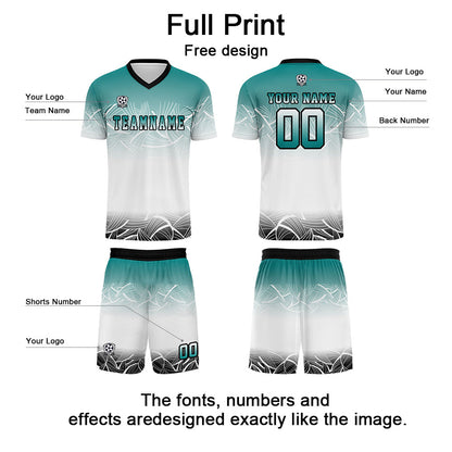 Custom White Soccer Uniform Jersey Kids Adults Personalized Set Jersey Shirt