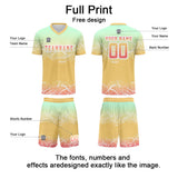 Custom Yellow Mint Green Soccer Uniform Jersey Kids Adults Personalized Set Jersey Shirt