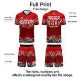 Custom Red Soccer Uniform Jersey Kids Adults Personalized Set Jersey Shirt