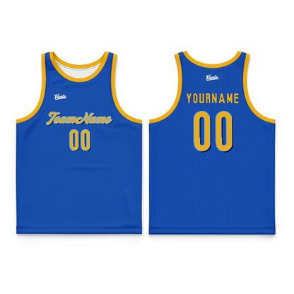 Custom Blue Wide Shoulder Basketball Jersey, Breathable Mesh Team Uniform for Adult & Yout