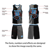 Custom Black Gray Basketball Jersey Uniform Suit Printed Your Logo Name Number