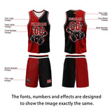 Custom Red Black Basketball Jersey Uniform Suit Printed Your Logo Name Number