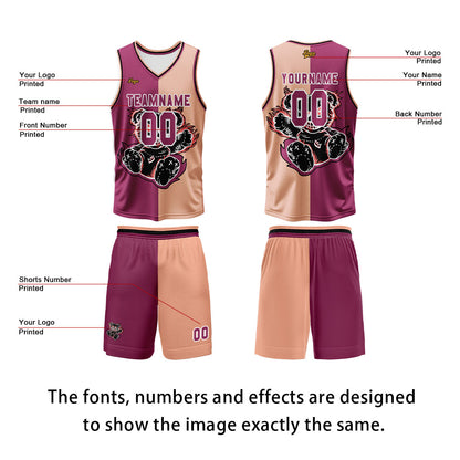 Custom Rose Red Basketball Jersey Uniform Suit Printed Your Logo Name Number