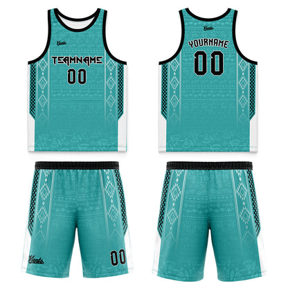 Custom Aqua Blue Wide Shoulder Basketball Jersey, Breathable Mesh Team Uniform for Adult & Yout