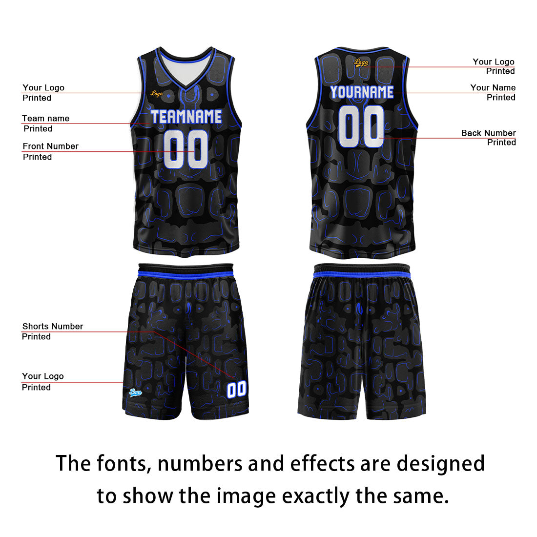 Custom Black Azure Basketball Jersey Uniform Suit Printed Your Logo Name Number