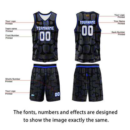 Custom Black Azure Basketball Jersey Uniform Suit Printed Your Logo Name Number
