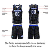 Custom Black Azure Basketball Jersey Uniform Suit Printed Your Logo Name Number
