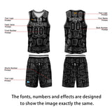 Custom Black Basketball Jersey Uniform Suit Printed Your Logo Name Number