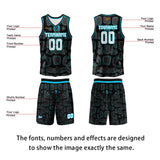 Custom Black Blue Basketball Jersey Uniform Suit Printed Your Logo Name Number