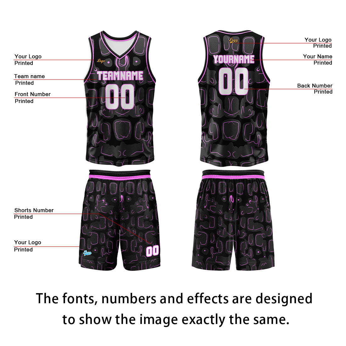 Custom Black Lilac Basketball Jersey Uniform Suit Printed Your Logo Name Number