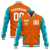 Custom Varsity Jacket Letterman jacket for Men, Women and Youth Orange Teal