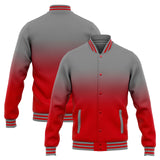 Custom Varsity Jacket Letterman jacket for Men, Women and Youth Grey Red Gradient