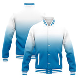 Custom Varsity Jacket Letterman jacket for Men, Women and Youth White Blue Gradient