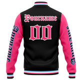 Custom Varsity Jacket Letterman jacket for Men, Women and Youth Black Pink