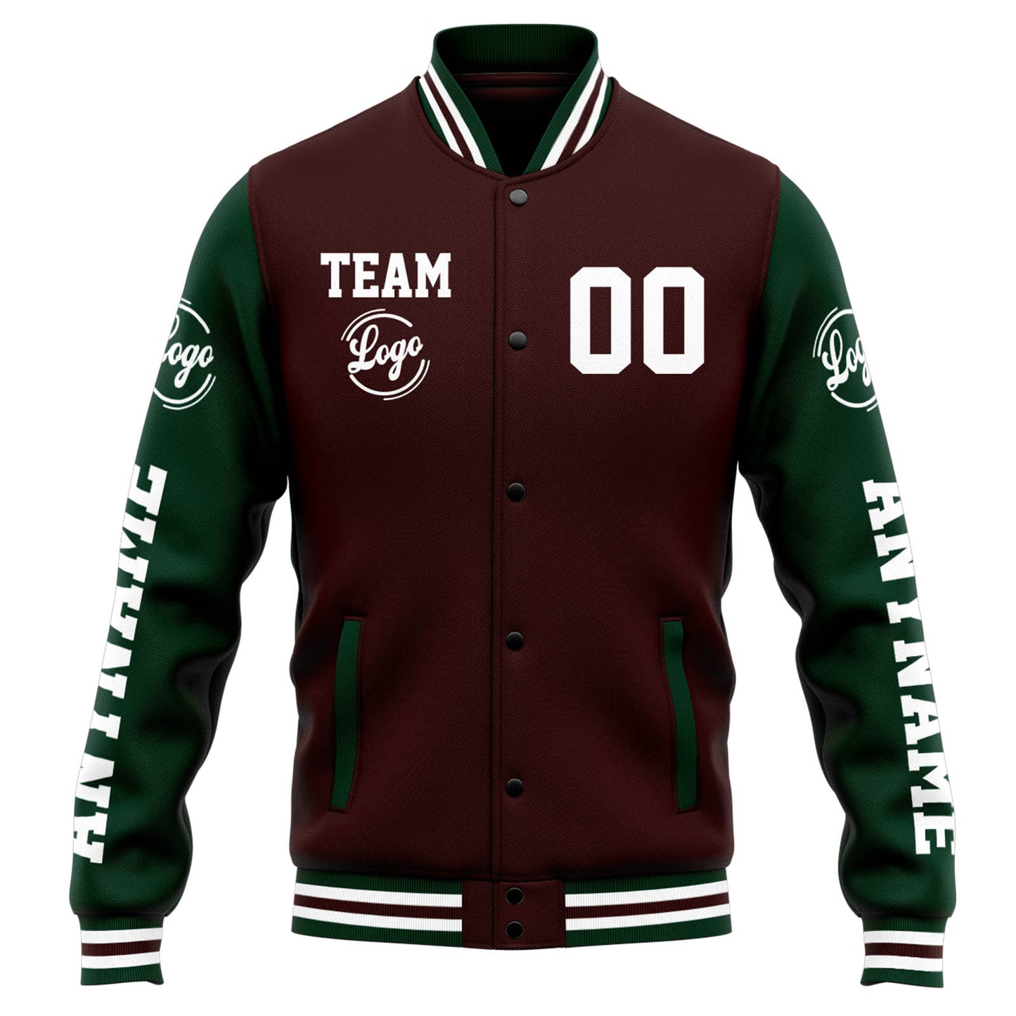 Custom Varsity Jacket Letterman jacket for Men, Women and Youth Brown Green